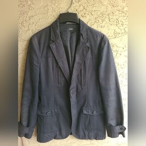 Armani Exchange Men's Small Waxed Cotton Star Patch Utility Blazer